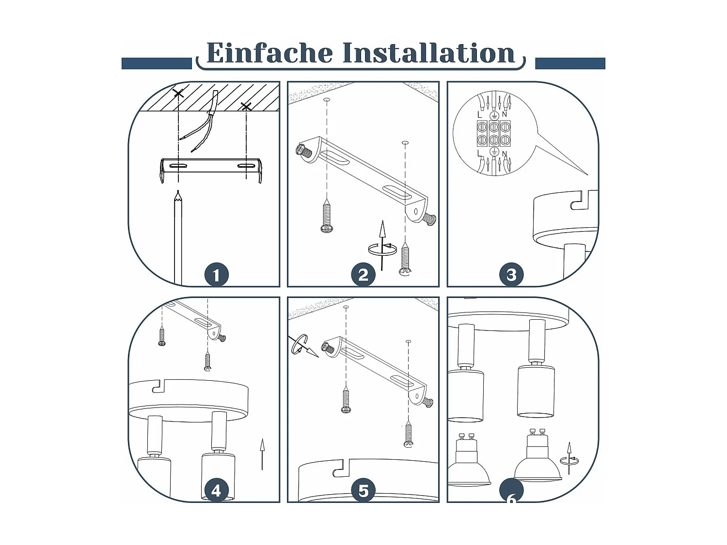NETTLIFE LED Plafondlamp GU10 - 2 Moderne Ronde Plafondspots 350° Plafondspots voor Keuken Hal Slaapkamer Woonkamer - Zonder Lamp Chroom