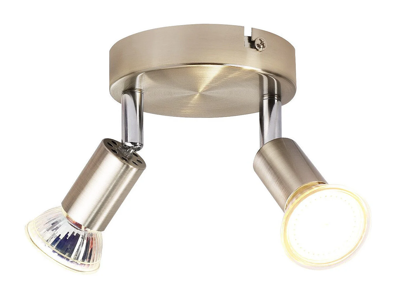 NETTLIFE Plafonnier LED GU10 -2 Spots de Plafond Ronde Moderne Spots de Plafond 350° pour Cuisines Couloir Chambre Salon - sans Ampoule chrome