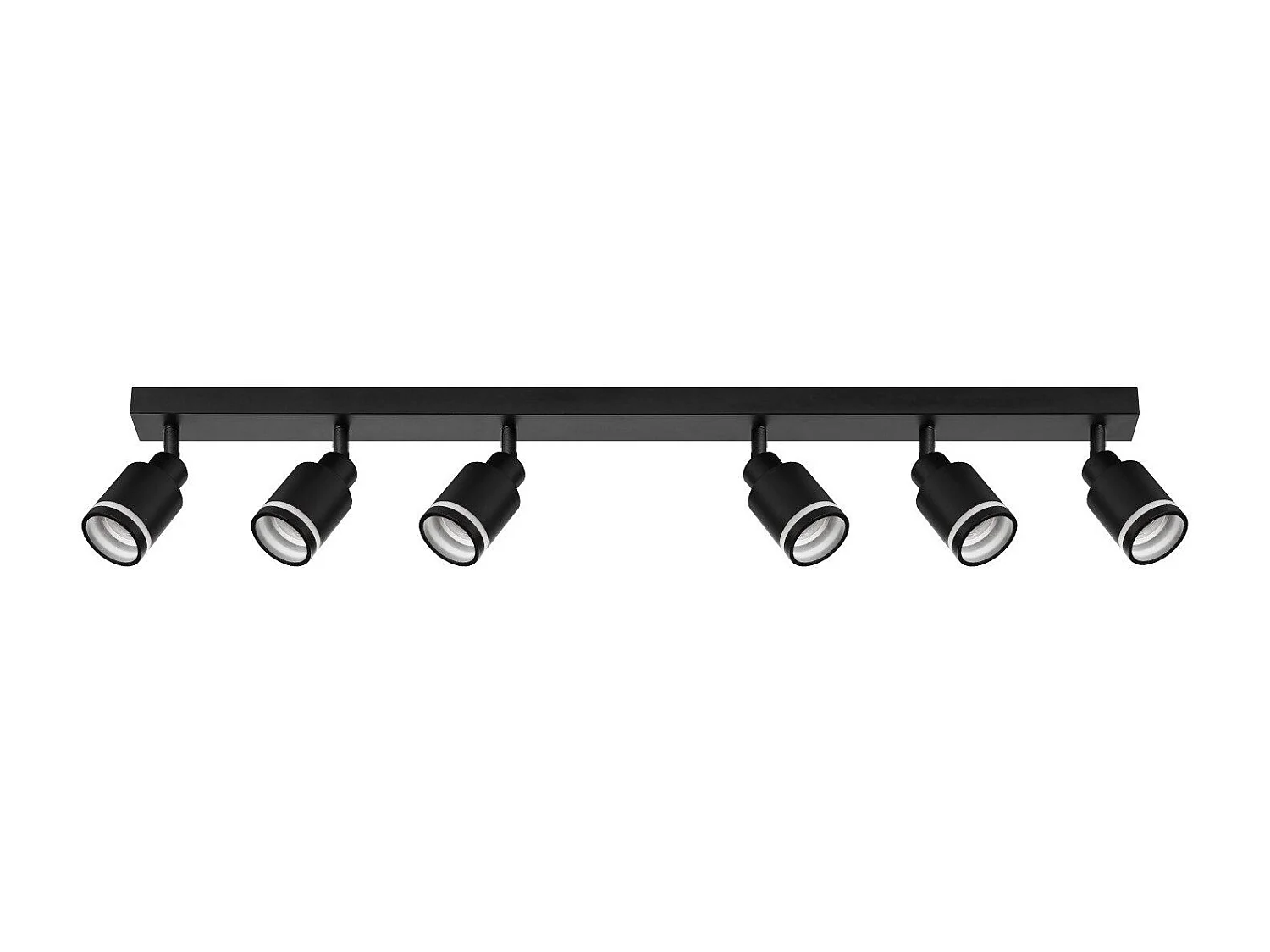 Moderne schwarze Deckenleuchte 6 verstellbare Deckenstrahler aus Metall Gu10