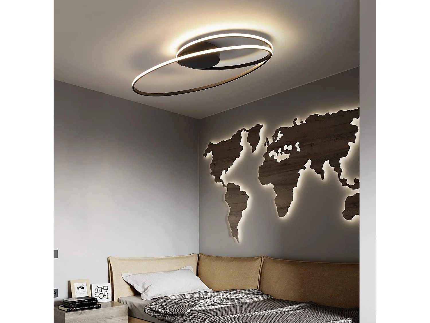 NETTLIFE LED Deckenleuchte Wohnzimmer 36W Wohnzimmerlampe Schlafzimmer 3000K Warmweiß