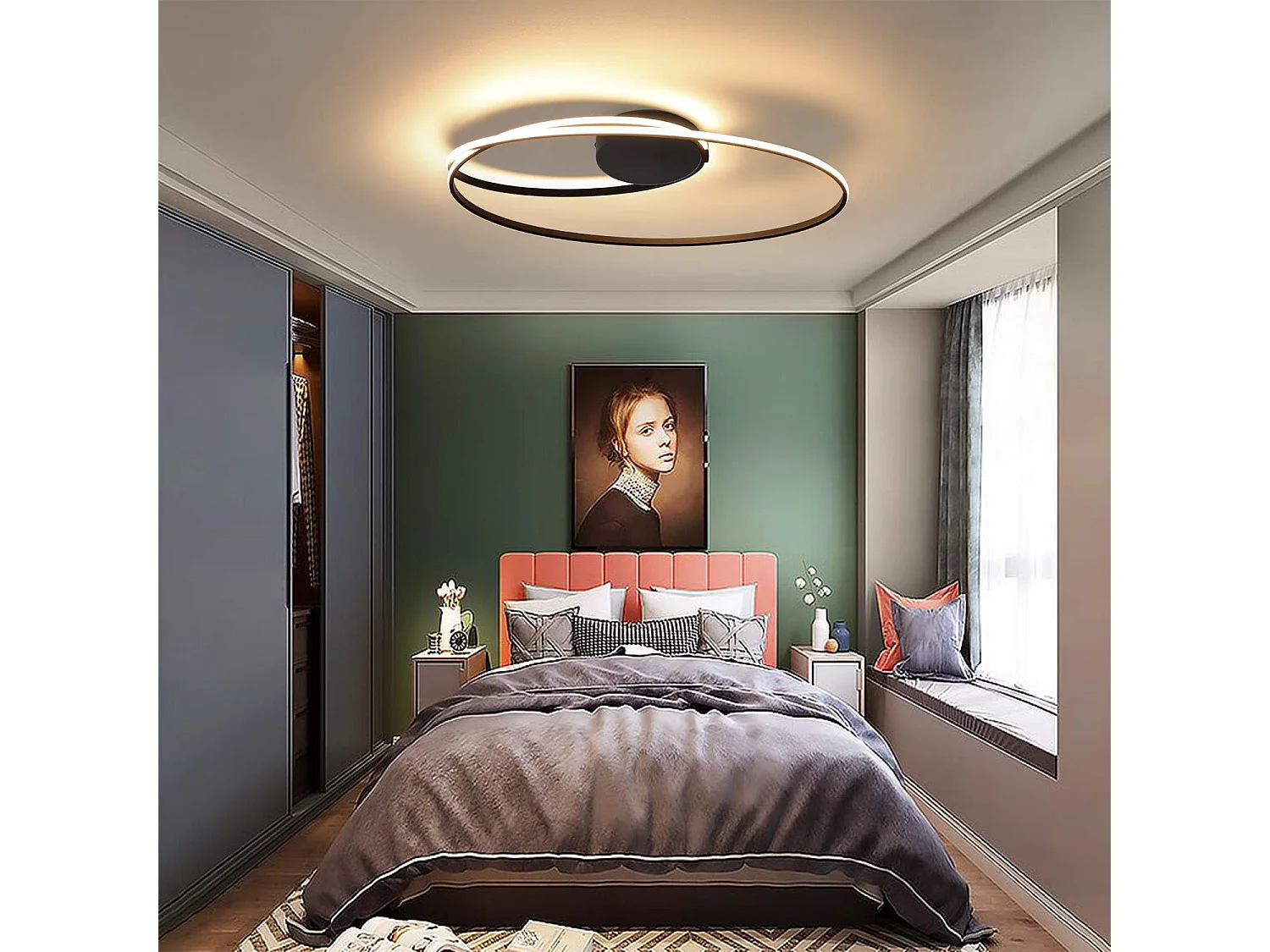 NETTLIFE LED Deckenleuchte Wohnzimmer 36W Wohnzimmerlampe Schlafzimmer 3000K Warmweiß