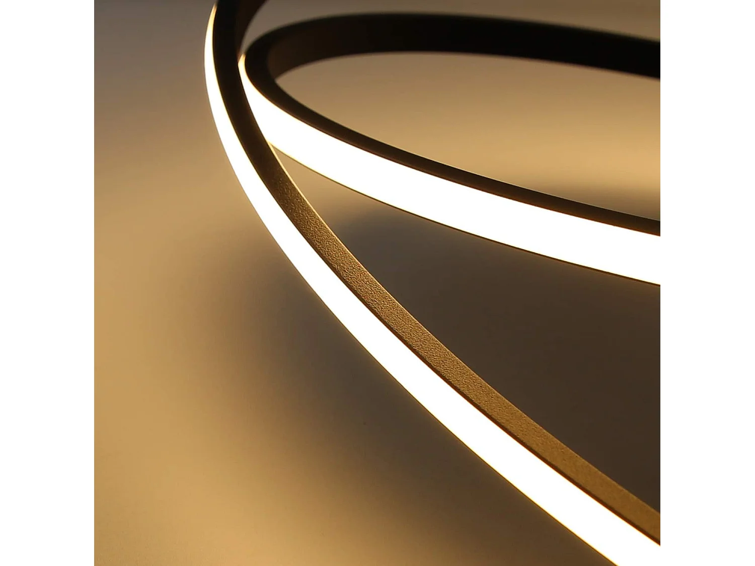 NETTLIFE Plafondlamp LED - Ovaal - zwart - Moderne Plafondverlichting - 3000K Warm Wit Licht - Metaal - 36W Keukenlamp - voor Gang | Woonkamer | Slaafkamer | Hal