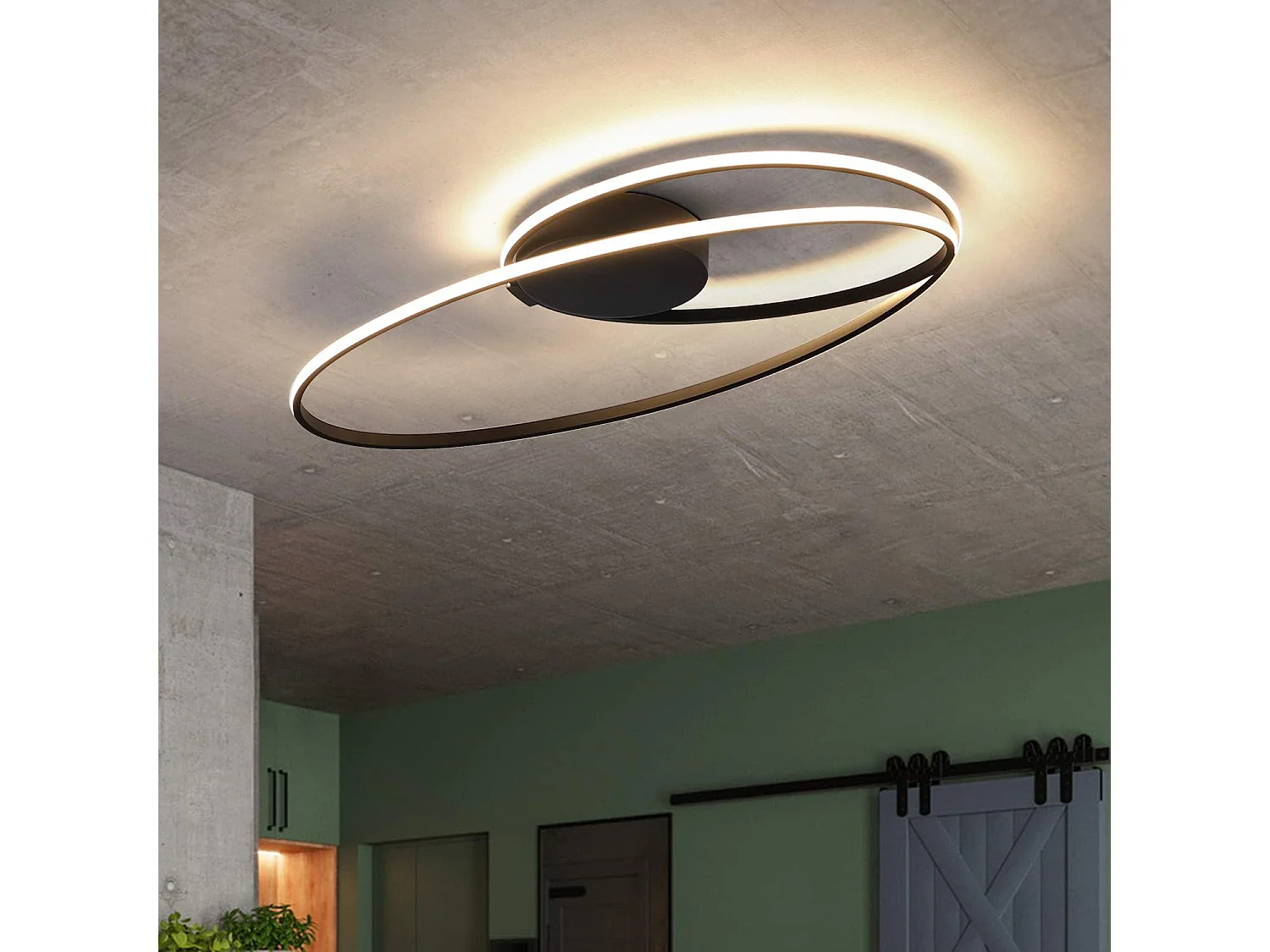 NETTLIFE Plafonnier LED Salon 36W lampe de salon Chambre 3000K blanc chaud