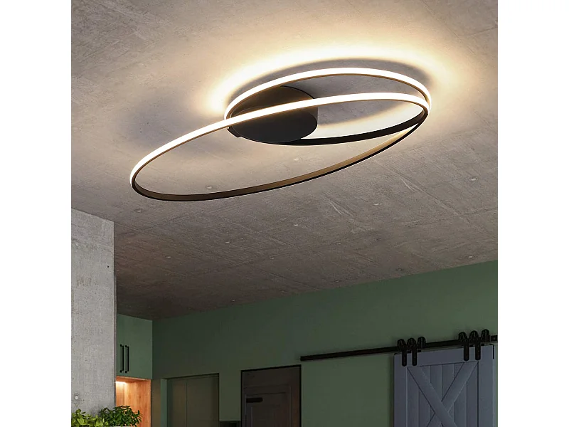 NETTLIFE Plafonnier LED Salon 36W lampe de salon Chambre 3000K blanc chaud