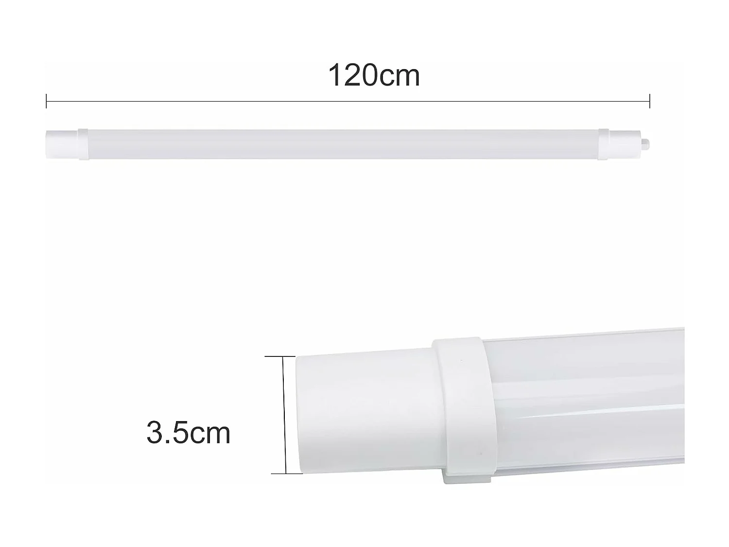 NETTLIFE Plafondlamp LED Vochtbestendige lamp 120 cm IP65 Plafondverlichting Lang Werklamp 1xLED TL 36 W Koel wit Licht 5000 K
