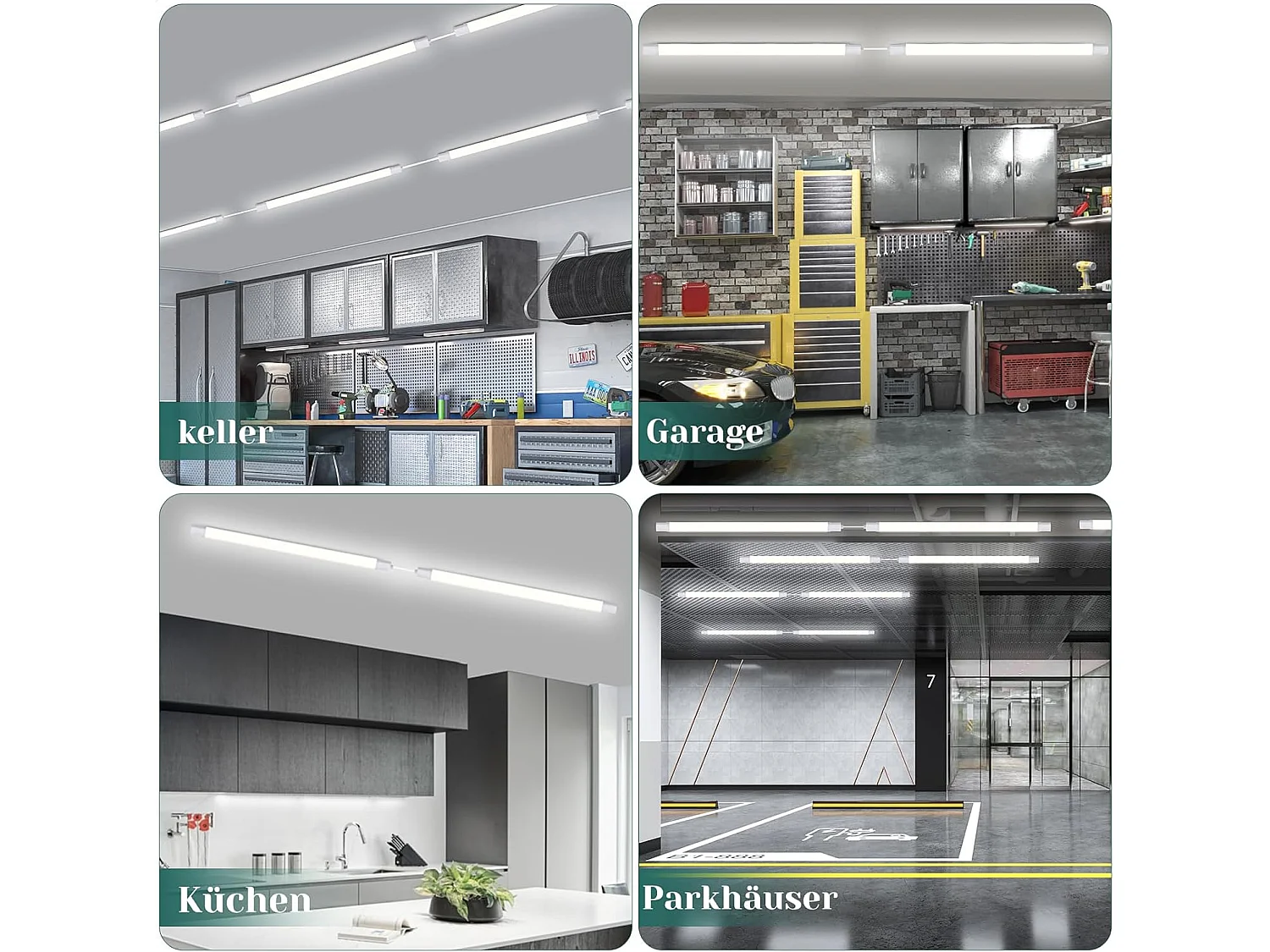 NETTLIFE Plafondlamp LED Vochtbestendige lamp 120 cm IP65 Plafondverlichting Lang Werklamp 1xLED TL 36 W Koel wit Licht 5000 K