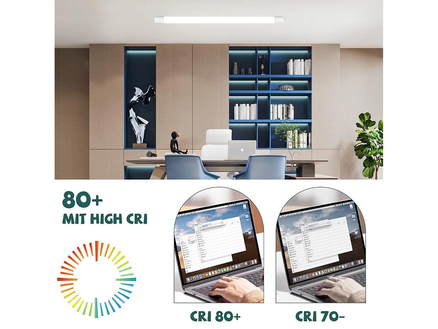 NETTLIFE plafonnier LED pièce humide lumière 120CM plafonnier 36W IP65 tube fluorescent lumière de baignoire 5000K