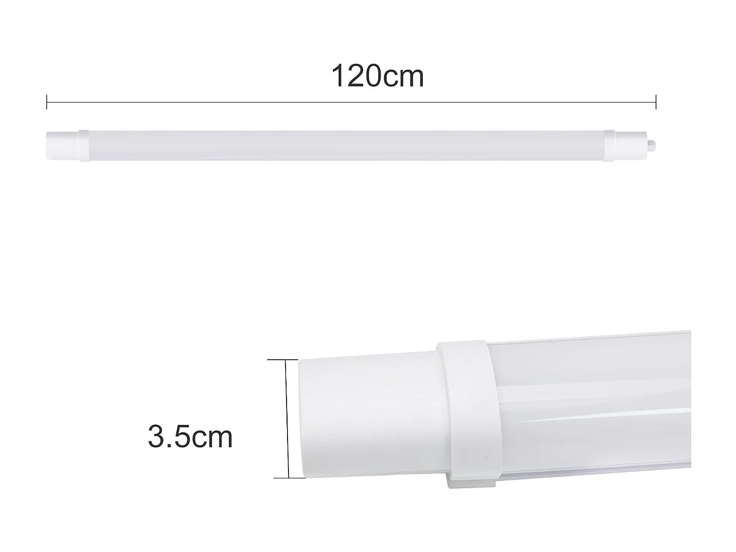 NETTLIFE plafonnier LED pièce humide lumière 120CM plafonnier 36W IP65 tube fluorescent lumière de baignoire 5000K