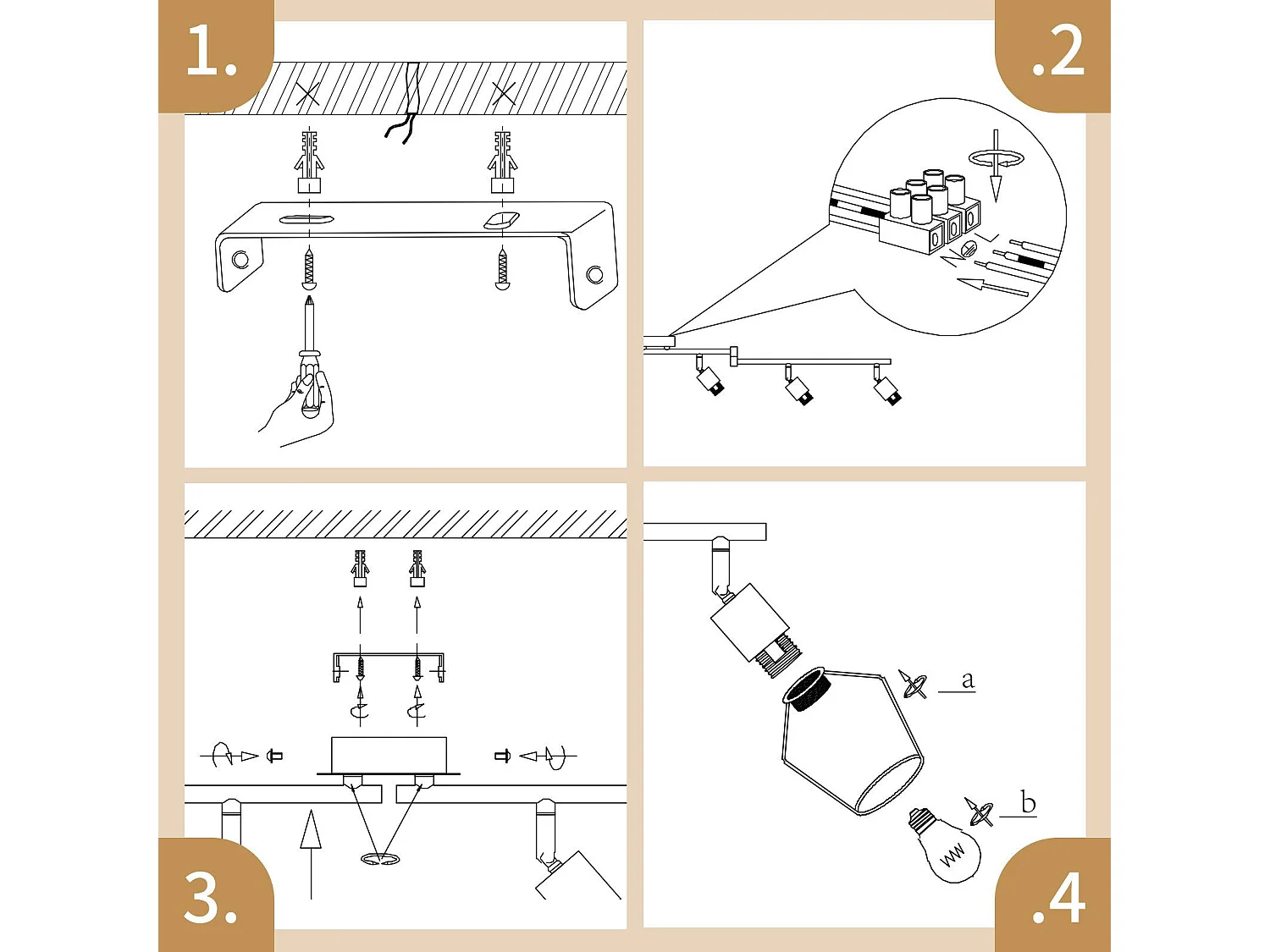 NETTLIFE Opbouwspot 6-lichts E14 Fitting zwart kooiontwerp Lampkap  350° draaibar Plafondspot L 122cm Vintage Keukenlamp