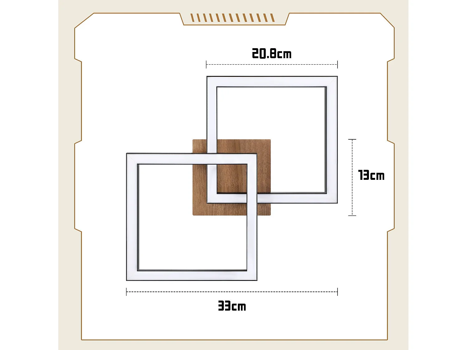 NETTLIFE LED Plafondlamp Zwart Hout 3000K Warm Wit Modern Design 24W