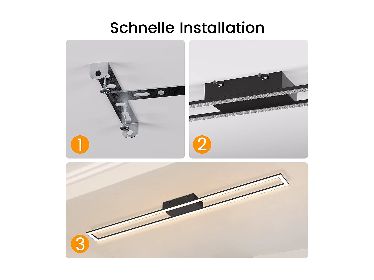 NETTLIFE LED plafonnier chambre 40W réglable avec télécommande 108CM lampe de salon moderne noir pour