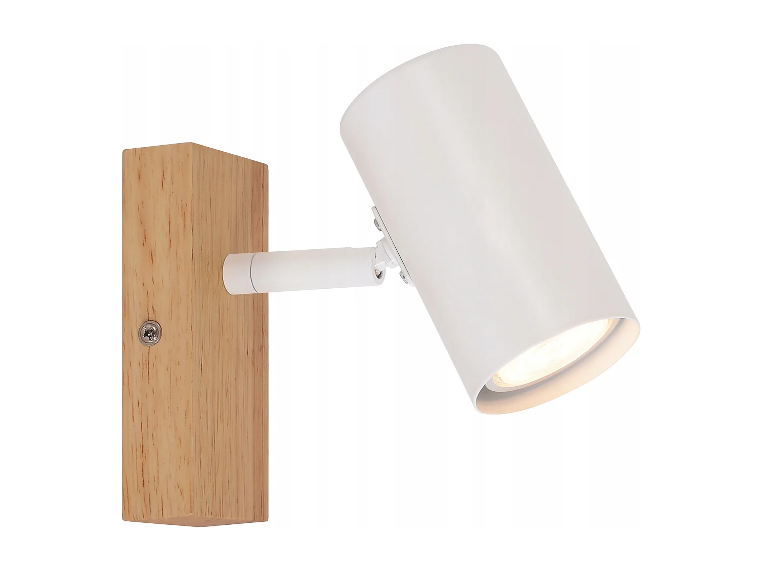 NETTLIFE Plafondspot GU10 1 Vlam - Wit - Retro - Metaal en Hout - Draaibaar 350° Plafondlamp - voor Woonkamer Slaapkamer Keuken - Max.40W