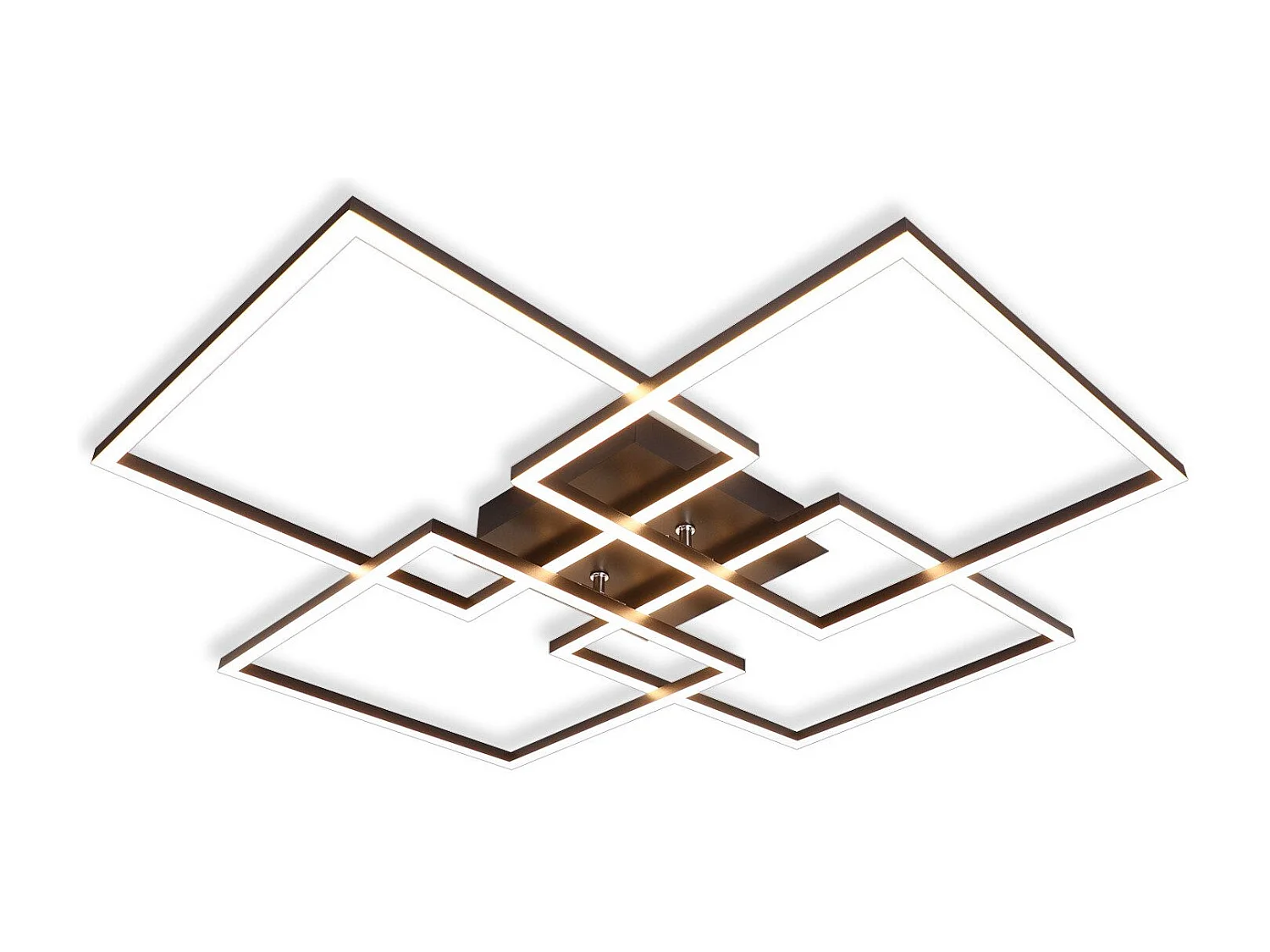 NETTLIFE Plafondlamp LED - Vierkant - 4 Lichts - Zwart - 3000K Warm wit Licht - Modern Plafondlamp 72cm - voor Woonkamer | Keuken | Slaapkamer - 32W