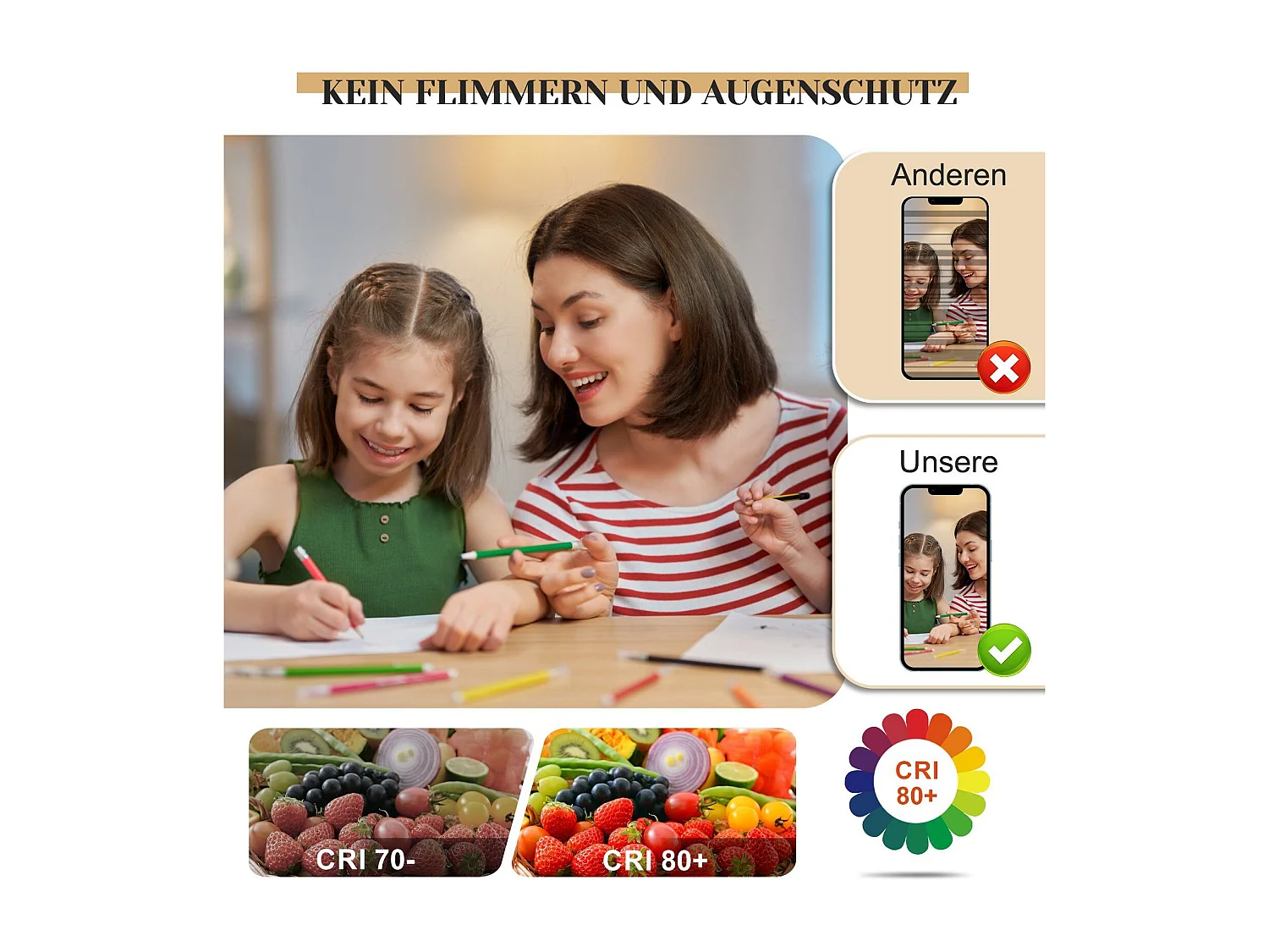 NETTLIFE Plafonnier LED Dimmable Grand 100cm 90W Moderne Blanc avec Télécommande Design