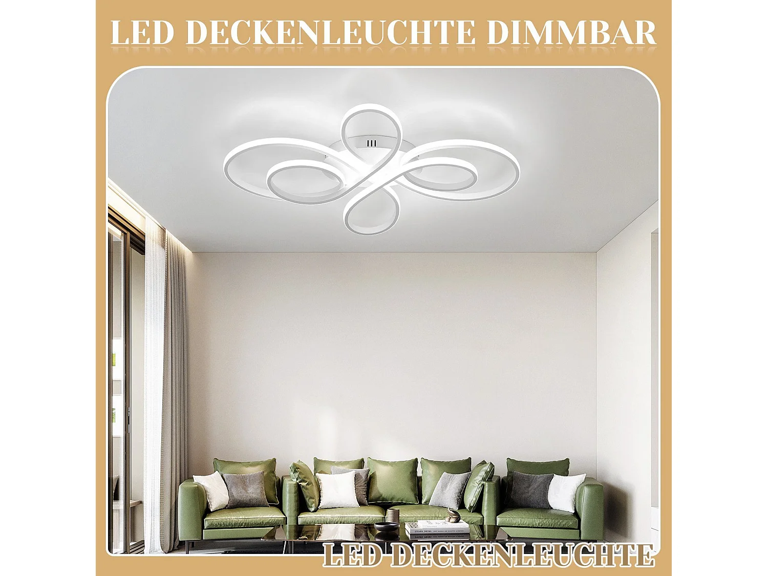 NETTLIFE Plafonnier LED Dimmable Grand 100cm 90W Moderne Blanc avec Télécommande Design