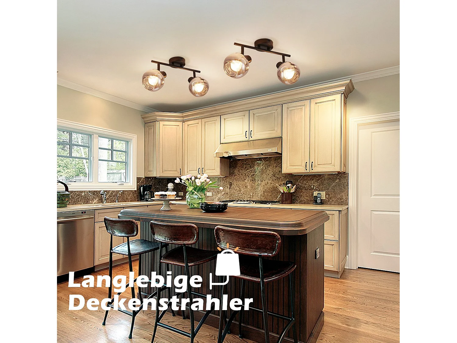 NETTLIFE Spot de plafond spots de plafond noirs GU10-2 rotatif à 355° moderne