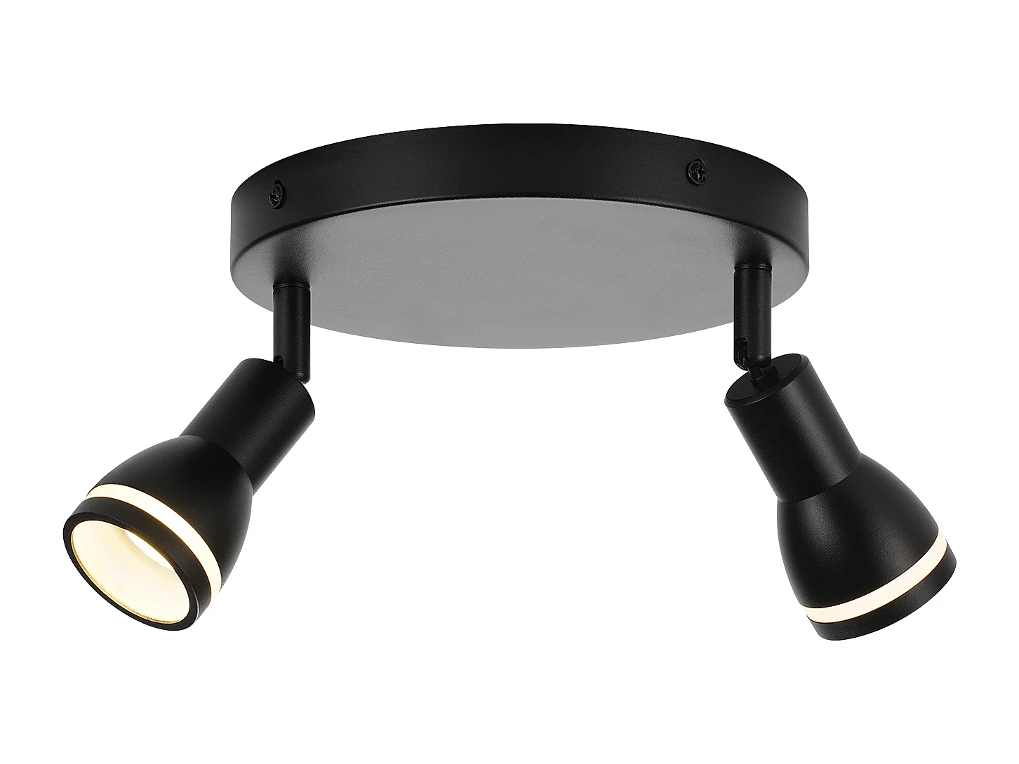 NETTLIFE Spot de plafond LED 2 ampoules noir salon plafonnier spot orientable GU10 spot lampe moderne