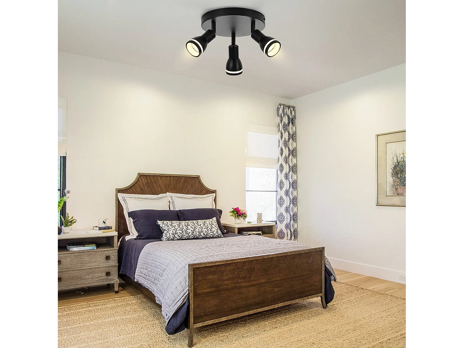 NETTLIFE Opbouwspot GU10 L 20cm zwart 3-Lichts Moderne Plafondlamp 355° draaibaar Plafondspot creatief ontwerp Lampkap voor Slaafkamer | Kantoor | Woonkamer Max.25W