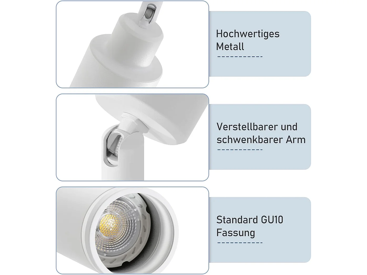 NETTLIFE Spot de plafond plafonnier moderne 2 ampoules orientables plafonnier GU10 métal