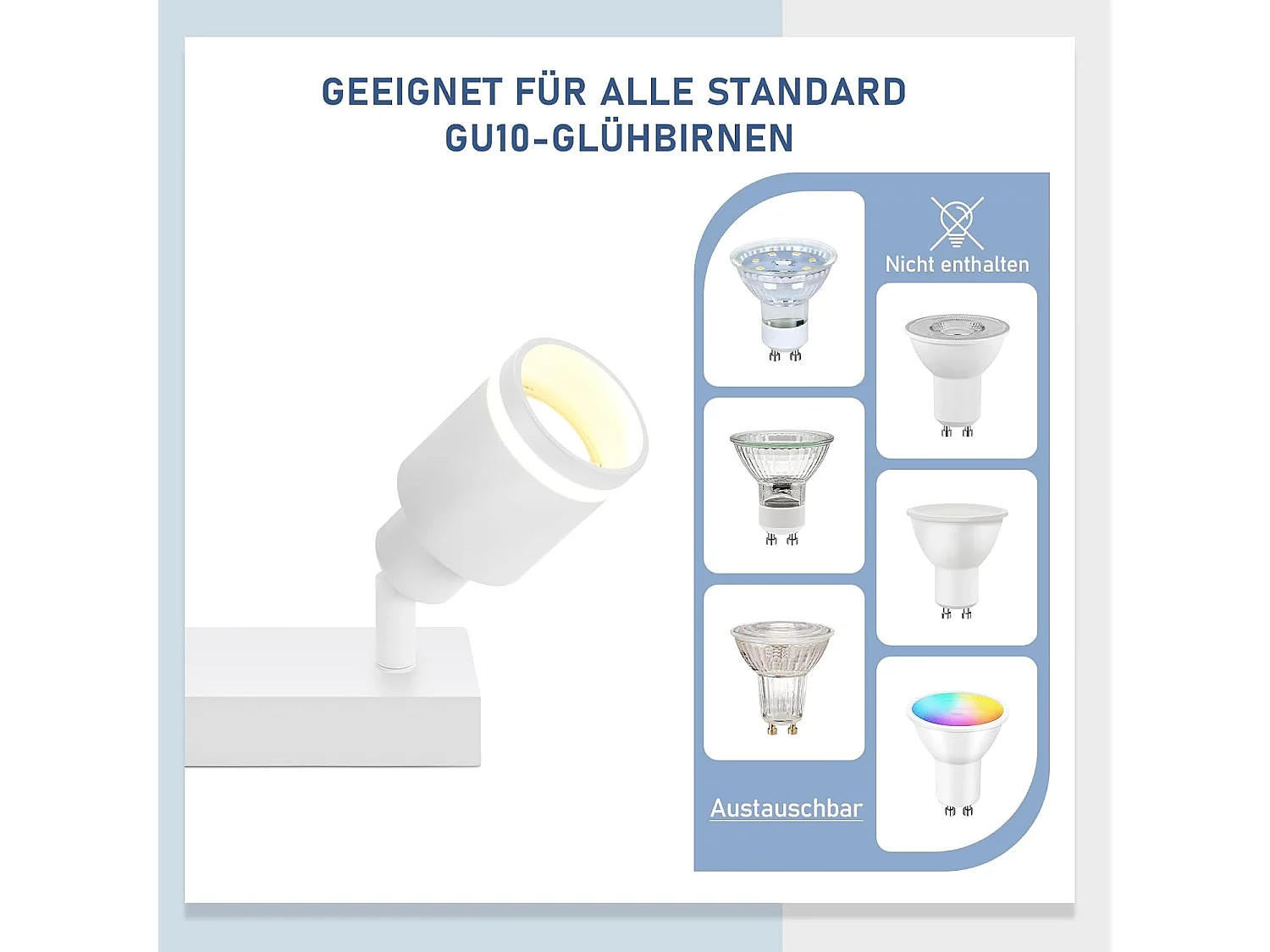 NETTLIFE Spot de plafond plafonnier moderne 2 ampoules orientables plafonnier GU10 métal