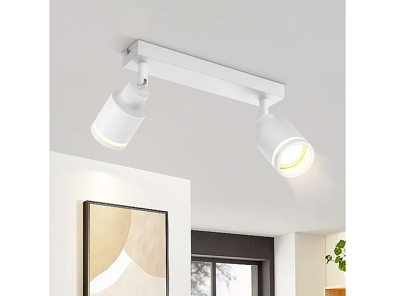 NETTLIFE Spot de plafond plafonnier moderne 2 ampoules orientables plafonnier GU10 métal