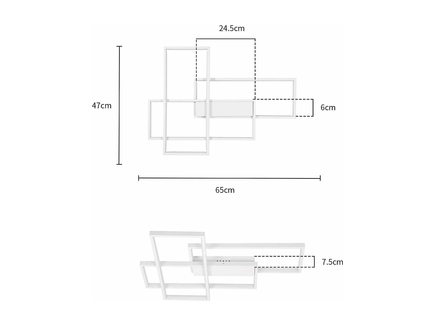 NETTLIFE Plafonnier LED Dimmable Moderne Lampe de salon Plafonnier blanc 65W