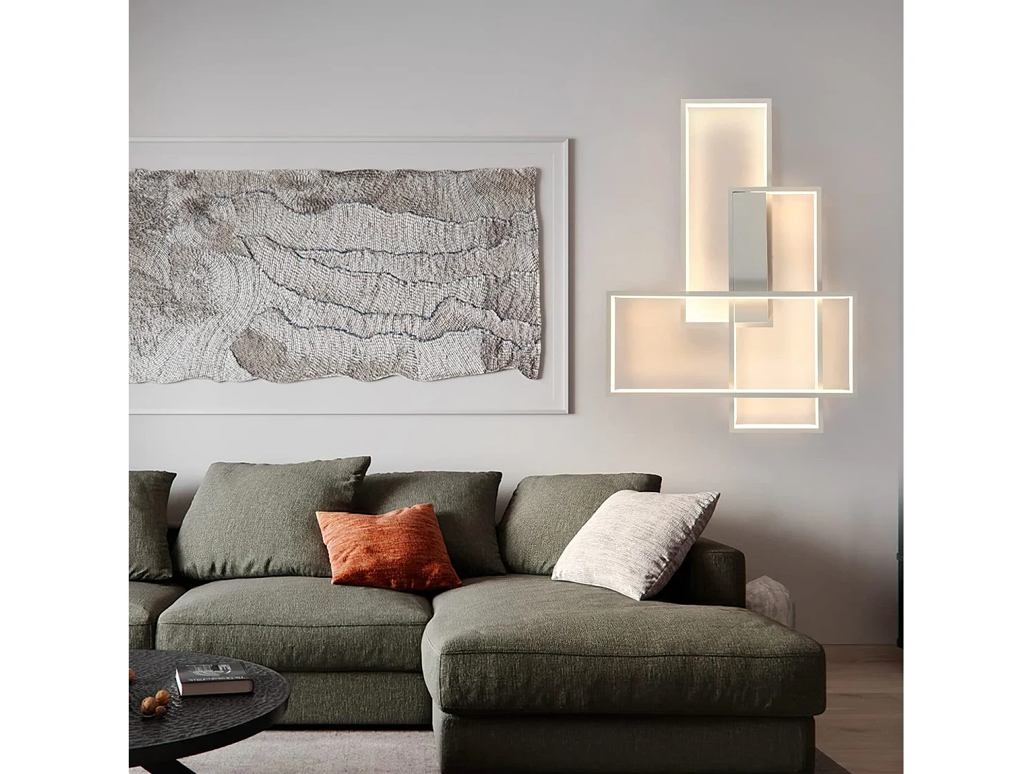 NETTLIFE Plafón LED Ajustable Moderno, Lámpara de Salón, Plafón Blanco, 65W.