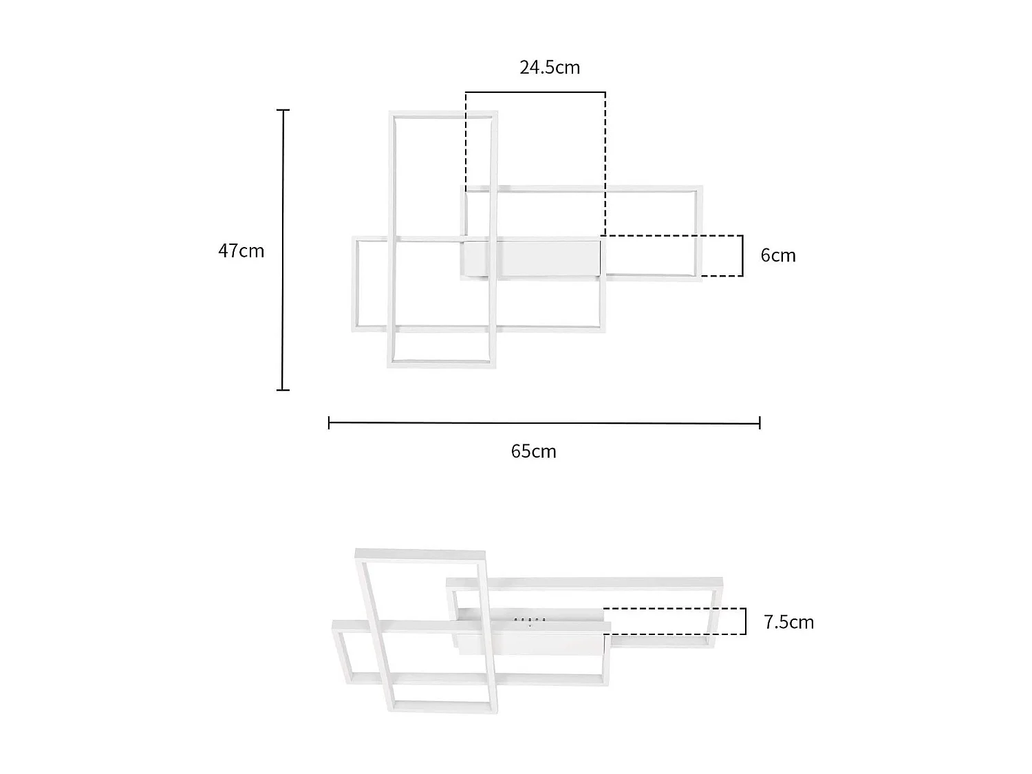 NETTLIFE Plafón LED Ajustable Moderno, Lámpara de Salón, Plafón Blanco, 65W.