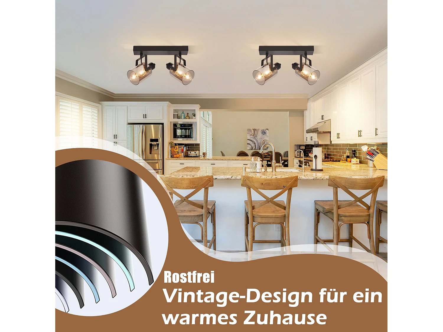 NETTLIFE Opbouwspot 2xE14 Zwart Vintage Plafondlamp cilinder Plafondspot Rookgrijs glazen ontwerp voor slaapkamer hal keuken woonkamer Zonder lichtbron 30cm