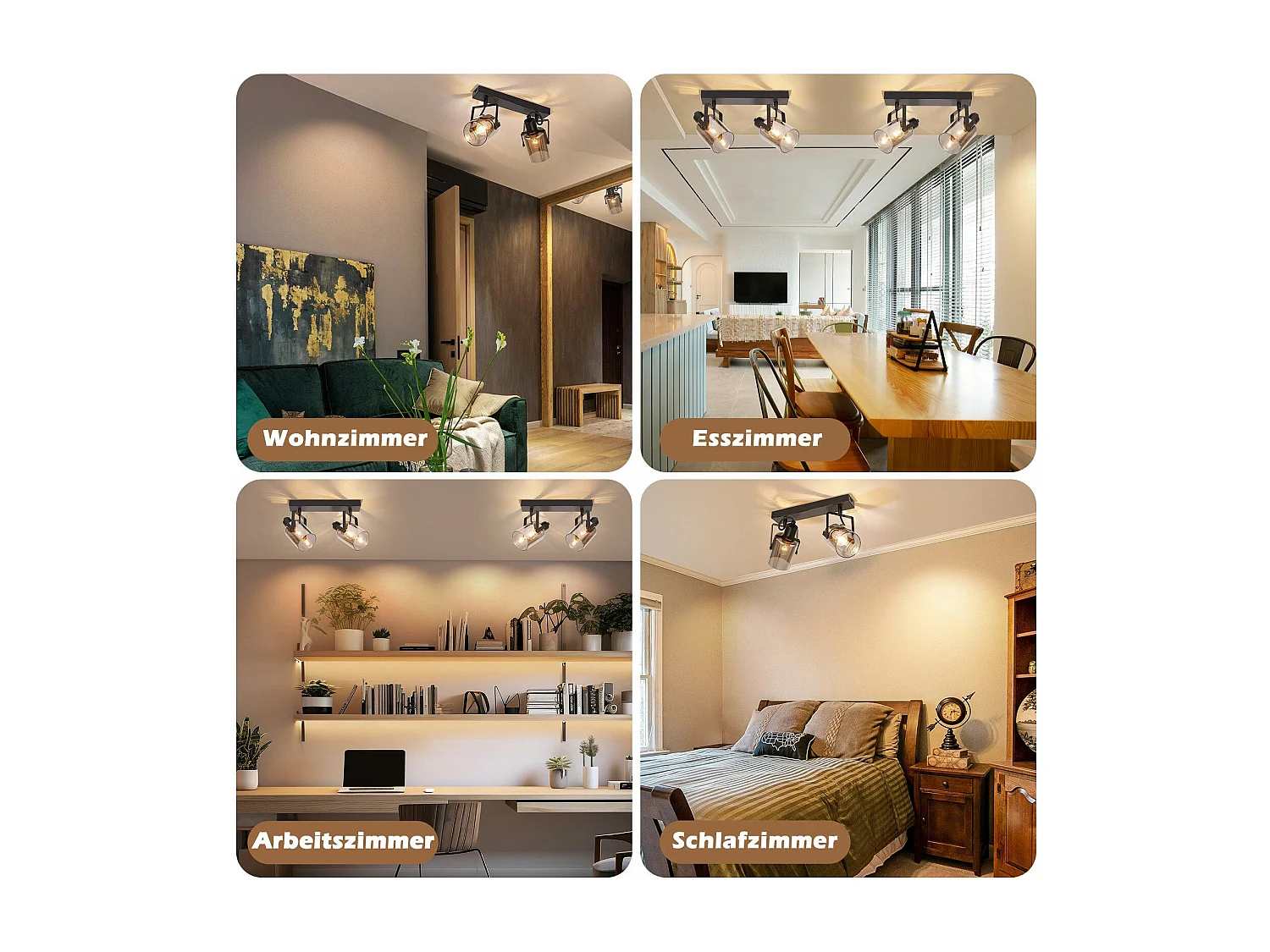 NETTLIFE Opbouwspot 2xE14 Zwart Vintage Plafondlamp cilinder Plafondspot Rookgrijs glazen ontwerp voor slaapkamer hal keuken woonkamer Zonder lichtbron 30cm