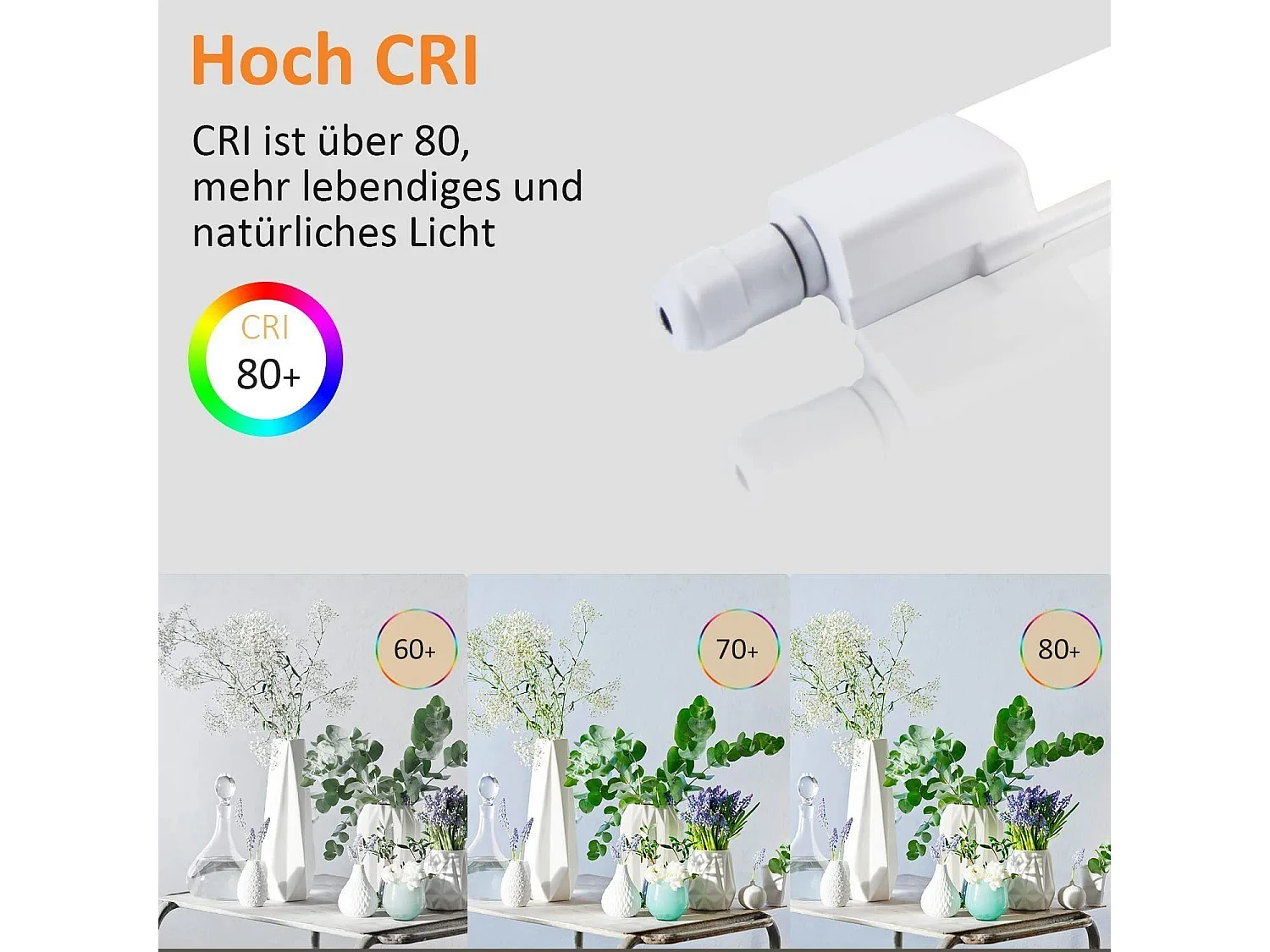 NETTLIFE plafonnier LED 120CM pour pièce humide 36W IP65 blanc neutre 4000K