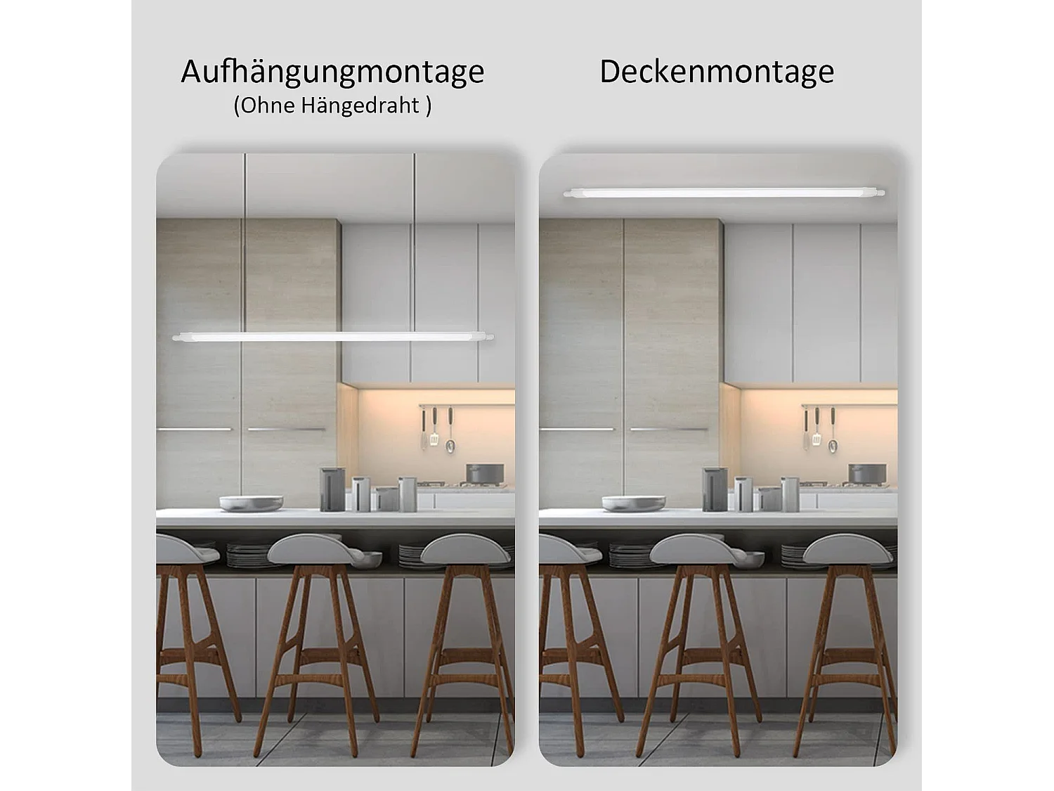 NETTLIFE plafonnier LED 120CM pour pièce humide 36W IP65 blanc neutre 4000K