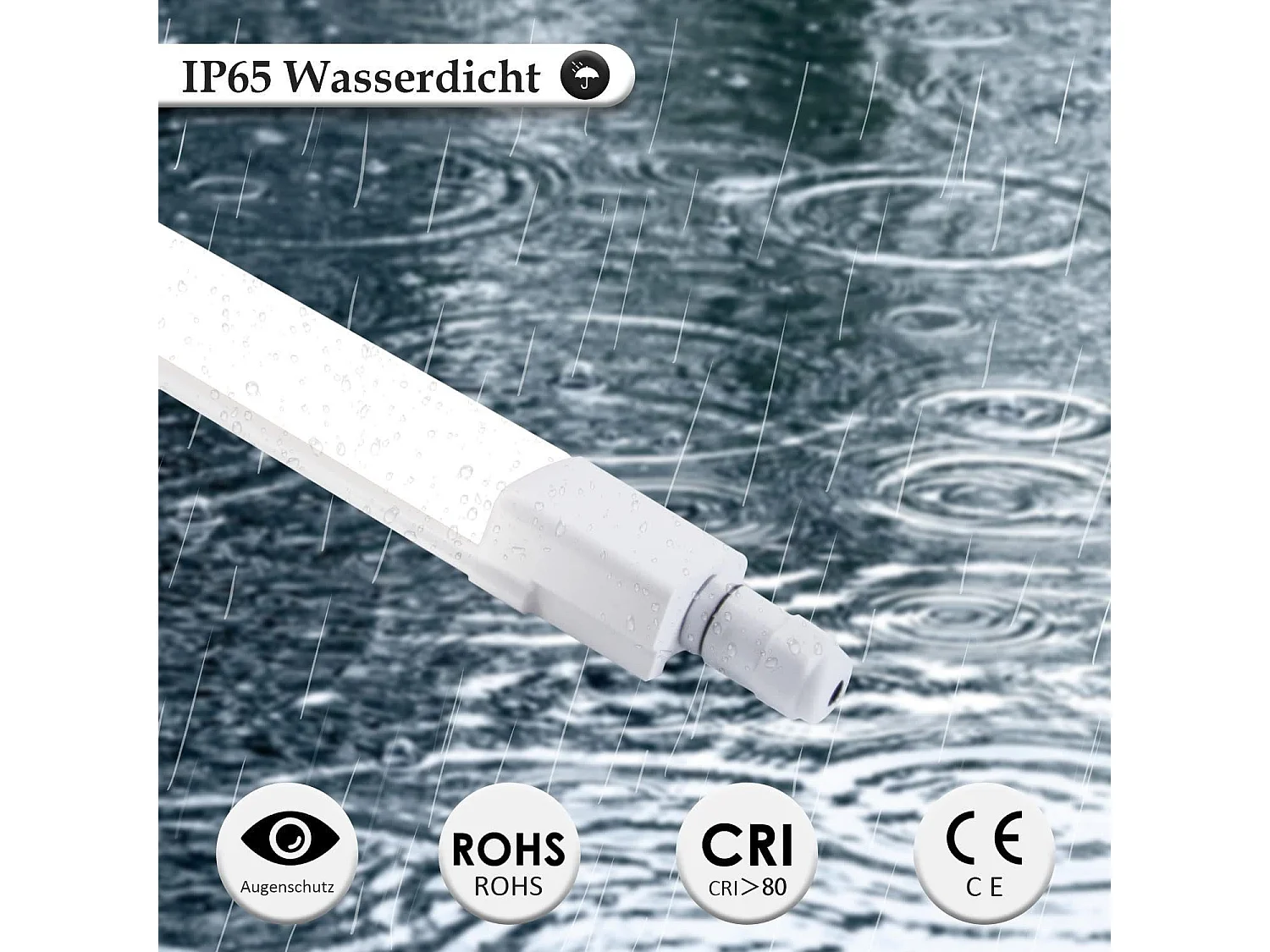 NETTLIFE plafonnier LED 120CM pour pièce humide 36W IP65 blanc neutre 4000K