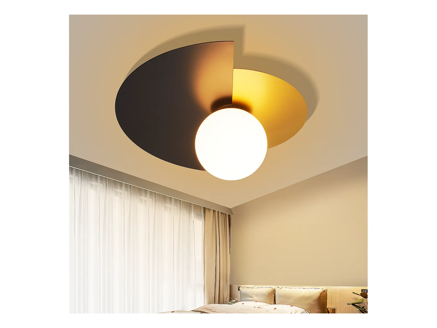 NETTLIFE applique murale noir doré couloir vintage verre et métal design moderne E14