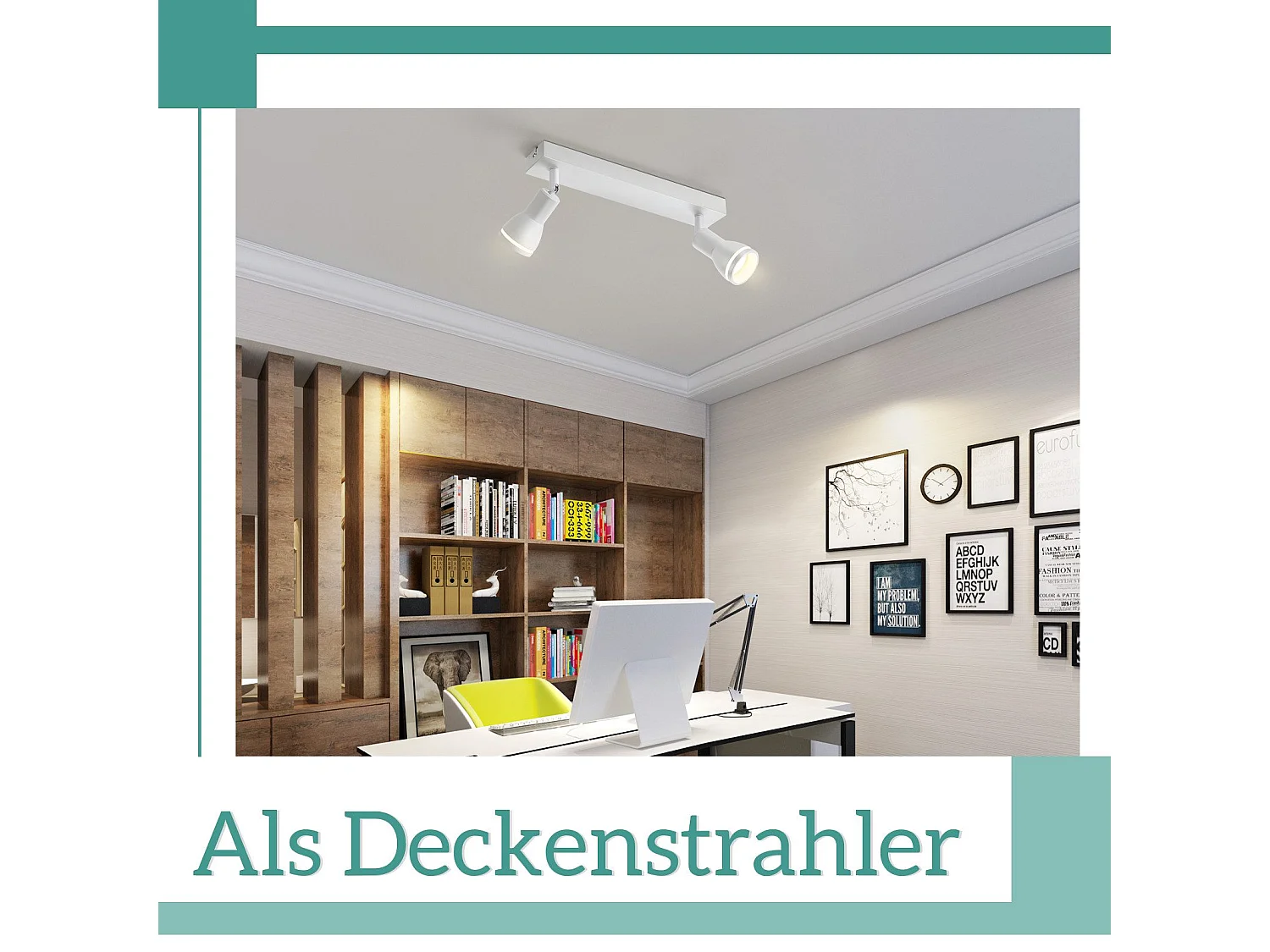 NETTLIFE Spot de plafond LED 2 ampoules blanc salon plafonnier spot orientable GU10 spot lampe moderne