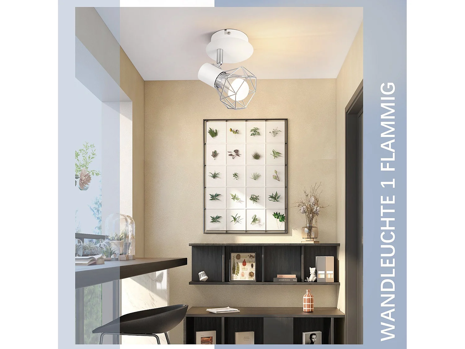 NETTLIFE Spot Mural Vintage Blanc Applique Murale E14 Réglable 350° Abat-Jour en Métal Rétro Bar Salle à Manger Hôtel Max.