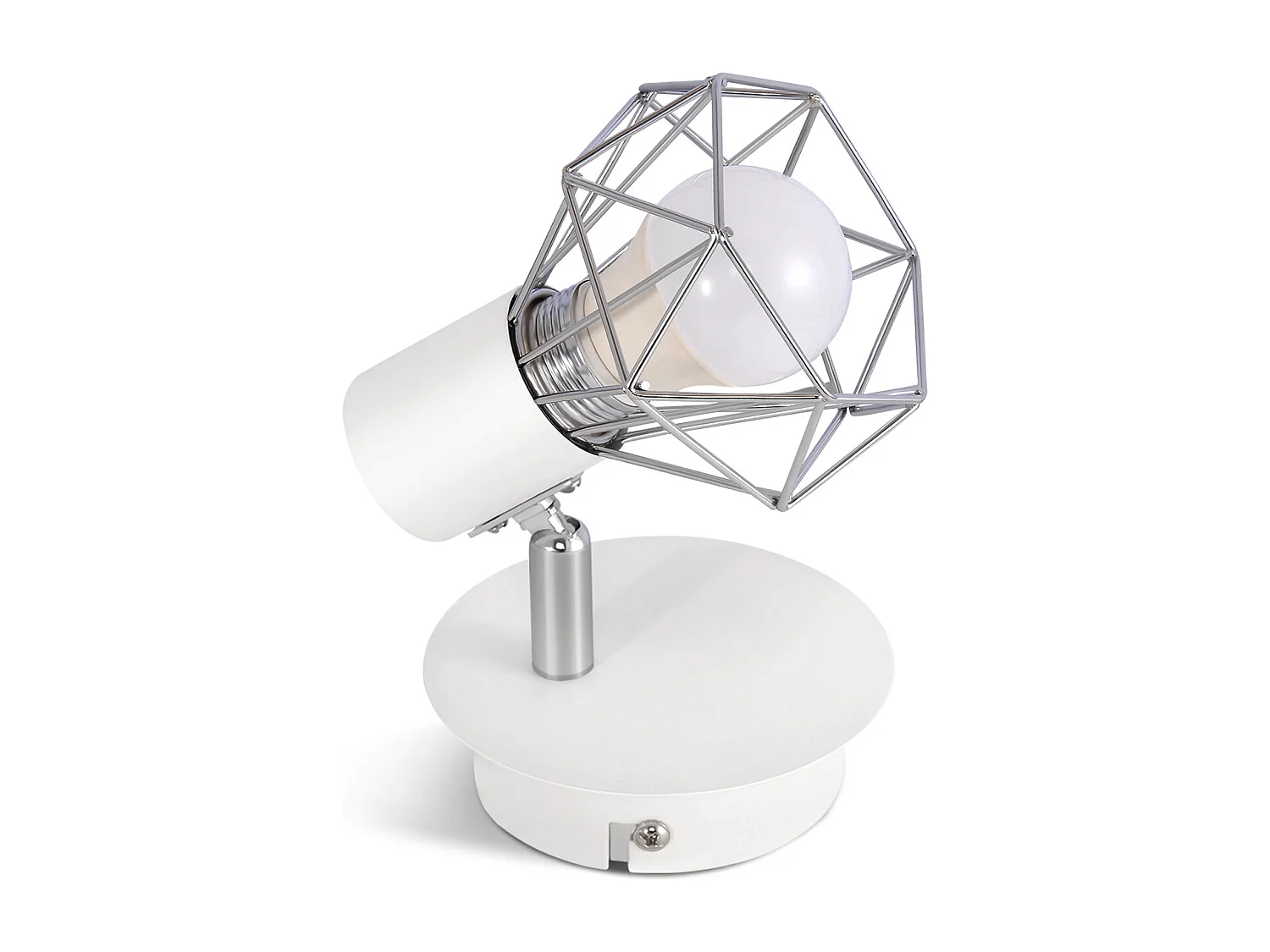 NETTLIFE Spot Mural Vintage Blanc Applique Murale E14 Réglable 350° Abat-Jour en Métal Rétro Bar Salle à Manger Hôtel Max.