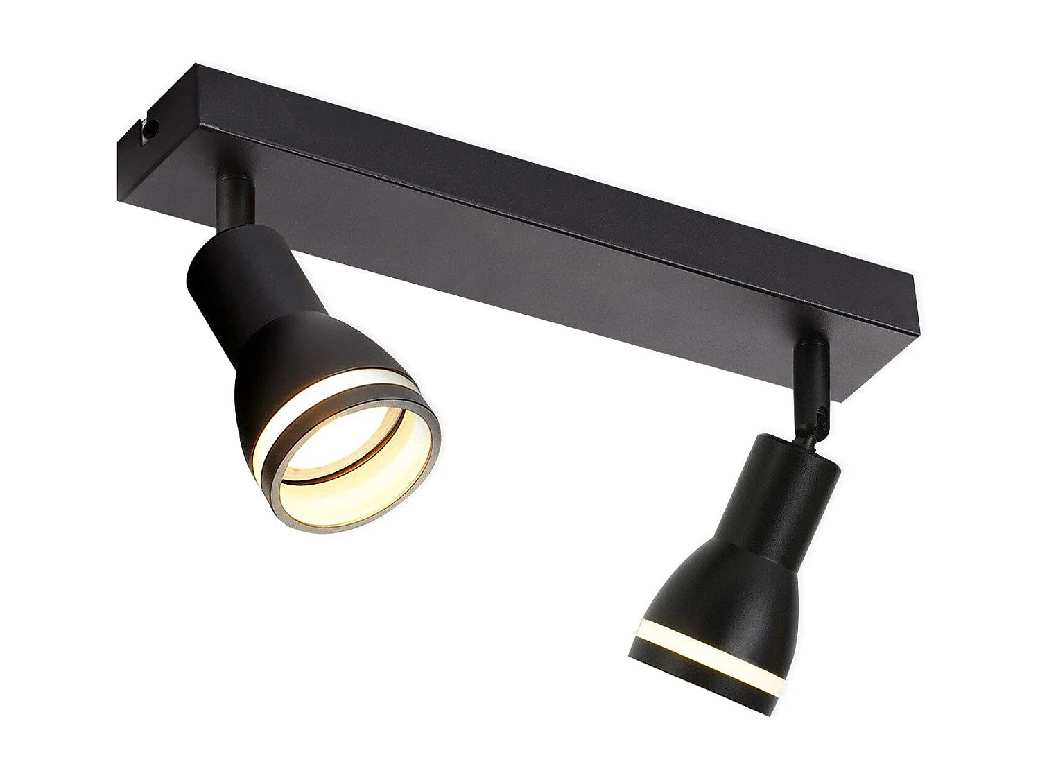 NETTLIFE Spot de plafond LED 2 ampoules noir salon plafonnier spot orientable GU10 spot lampe moderne