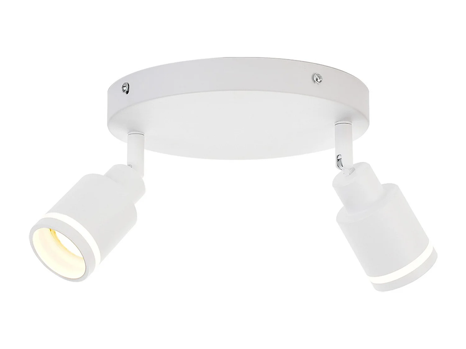 NETTLIFE Spot de plafond plafonnier moderne 2 ampoules orientables Plafonnier GU10 métal blanc