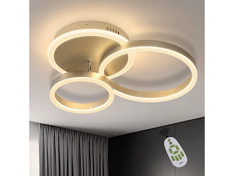 NETTLIFE Lampa sufitowa LED z możliwością przyciemniania i pilotem Modern 46W