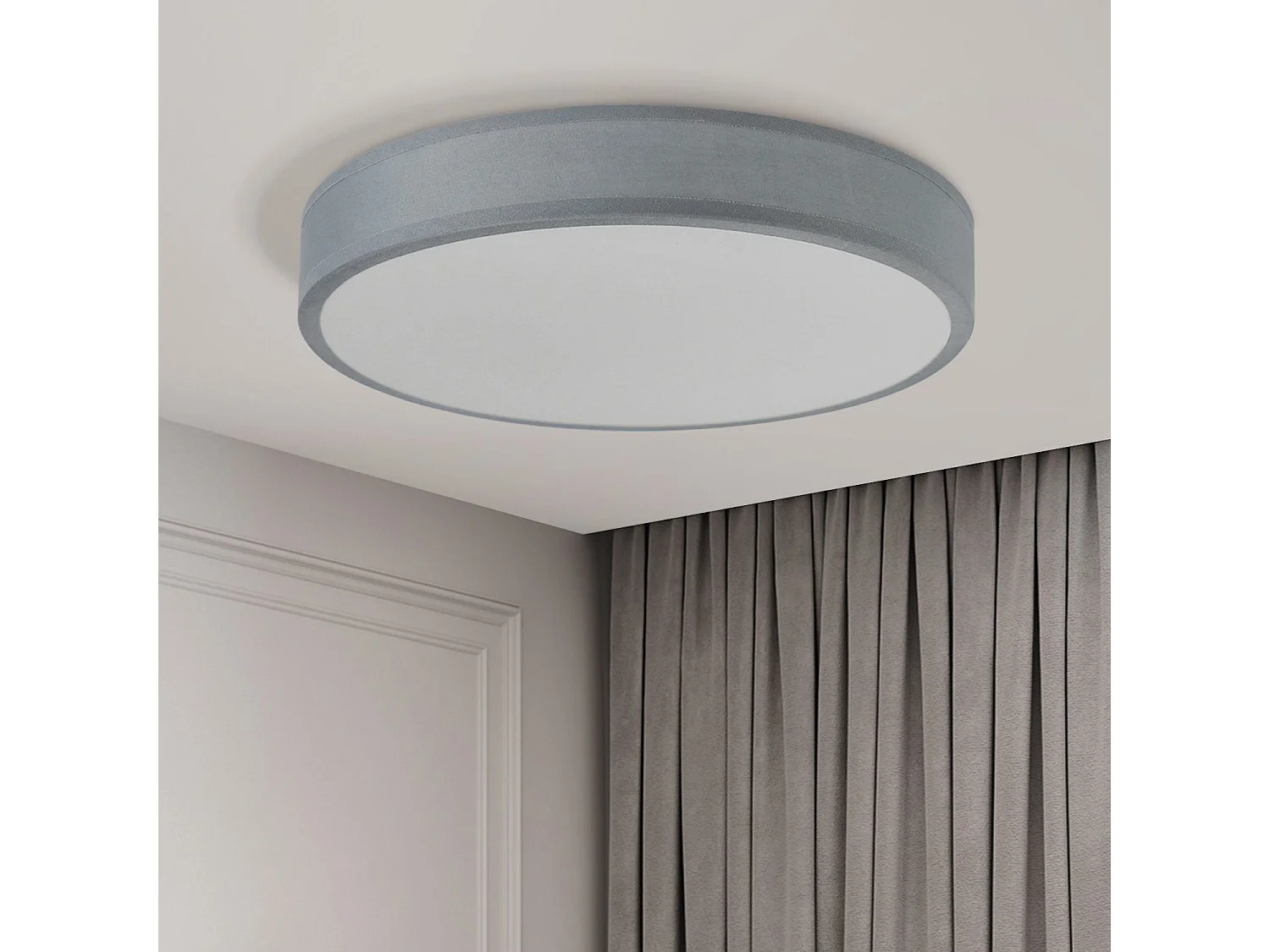 NETTLIFE Plafón LED para habitación, lámpara de techo con pantalla difusora de tejido moderno, redondo, 3000K, 12W