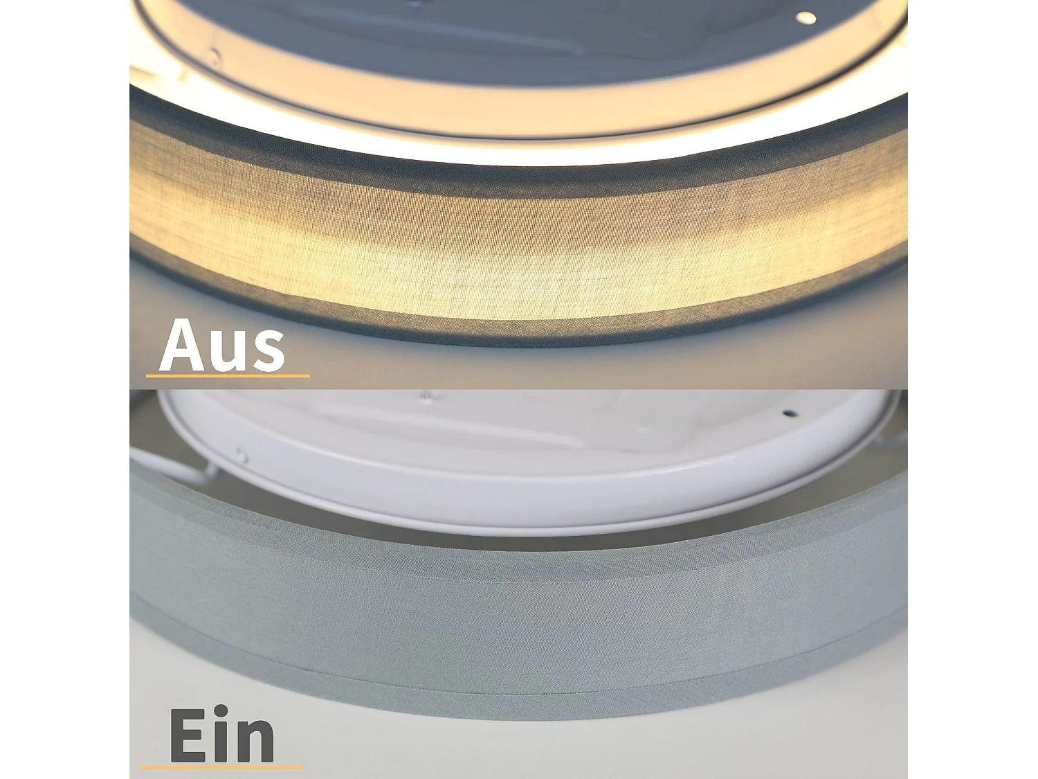 NETTLIFE Plafonnier LED Chambre Abat-jour en Tissu Moderne Rond 3000K 12W