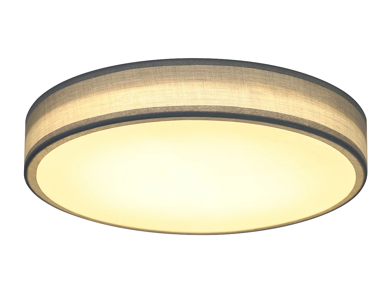 NETTLIFE Plafonnier LED Chambre Abat-jour en Tissu Moderne Rond 3000K 12W