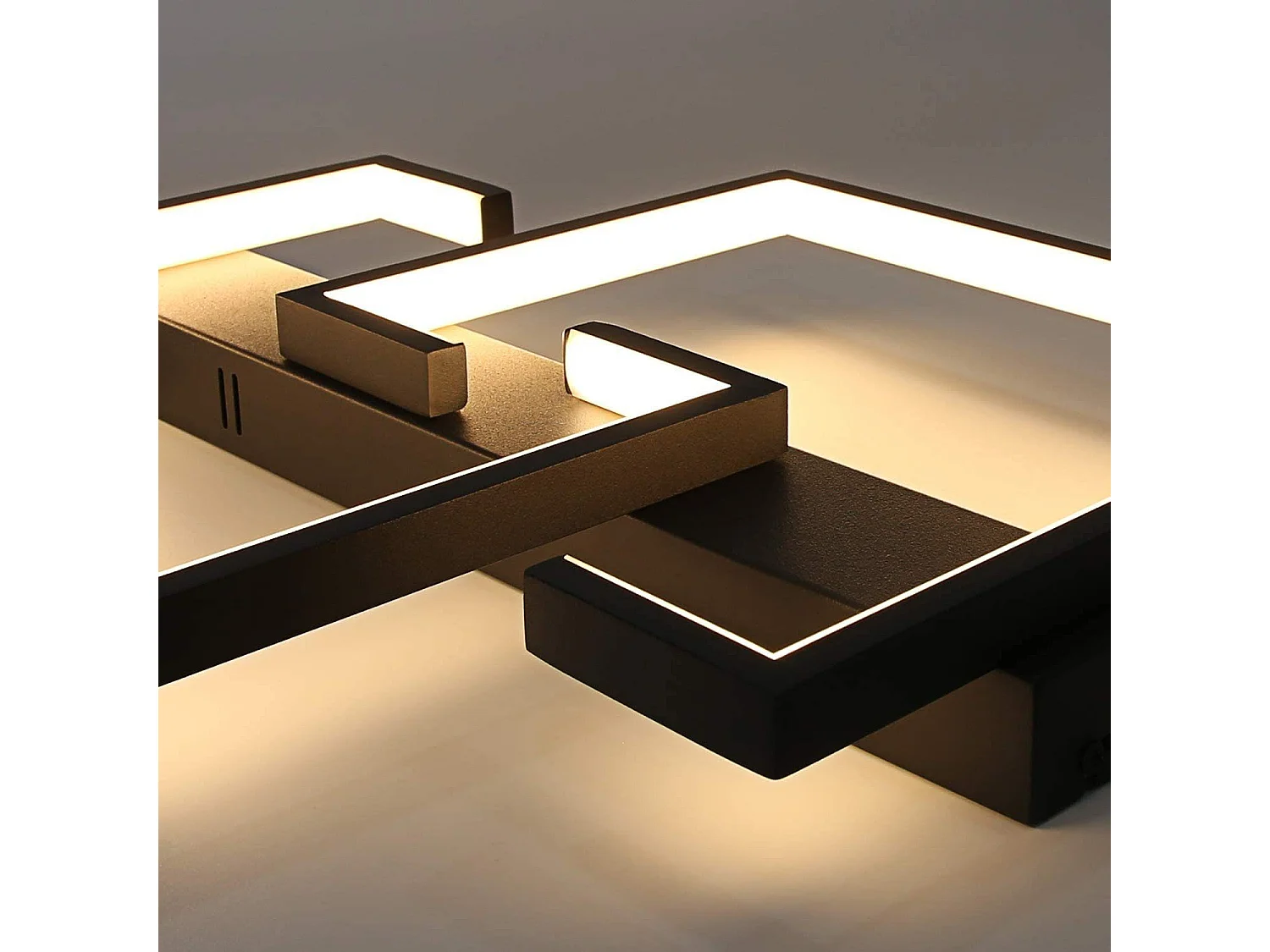 NETTLIFE 35W LED-plafondlamp, zwarte dimbare woonkamerlamp met afstandsbediening, moderne design eettafellamp