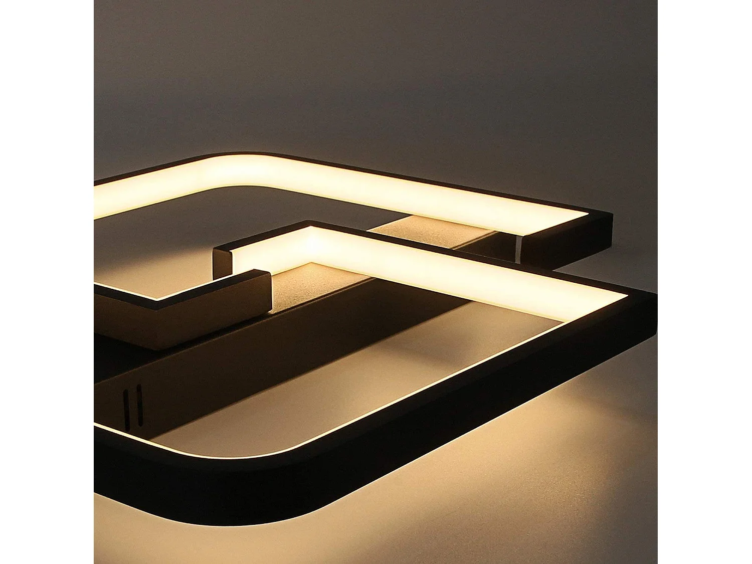 NETTLIFE 35W LED-plafondlamp, zwarte dimbare woonkamerlamp met afstandsbediening, moderne design eettafellamp