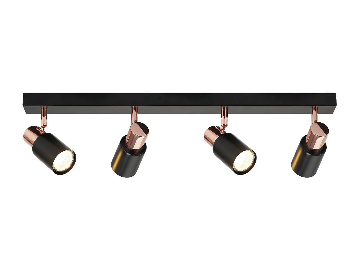 NETTLIFE Opbouwspot GU10 Fitting roségoud vierkant L 62cm Moderne Plafondlamp  355° kantelbaar Plafondspot voor Woonkamer Slaafkamer Gang Zonder Lichtborn4-Lichts