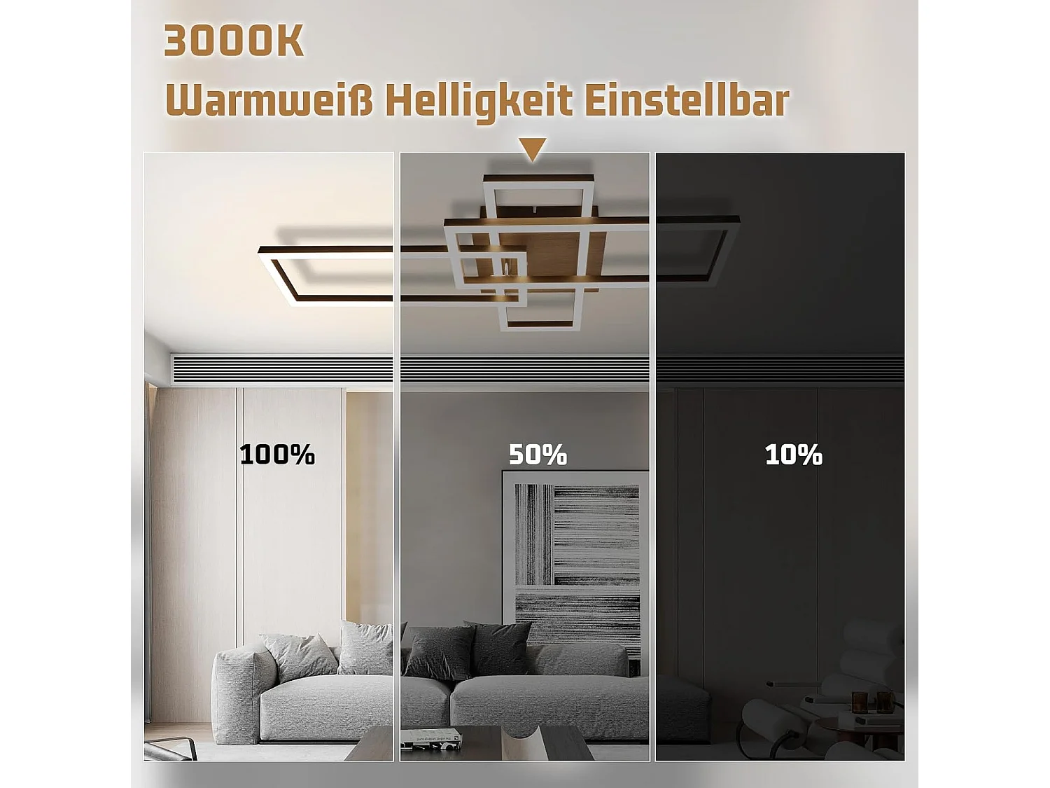 NETTLIFE Plafondlamp LED - Hout - Zwart - 3000K Warm wit Licht - 3 Lichts - Geometrische Design - 64CM Keukenlamp - voor Woonkamer | Slaapkamer - 32W