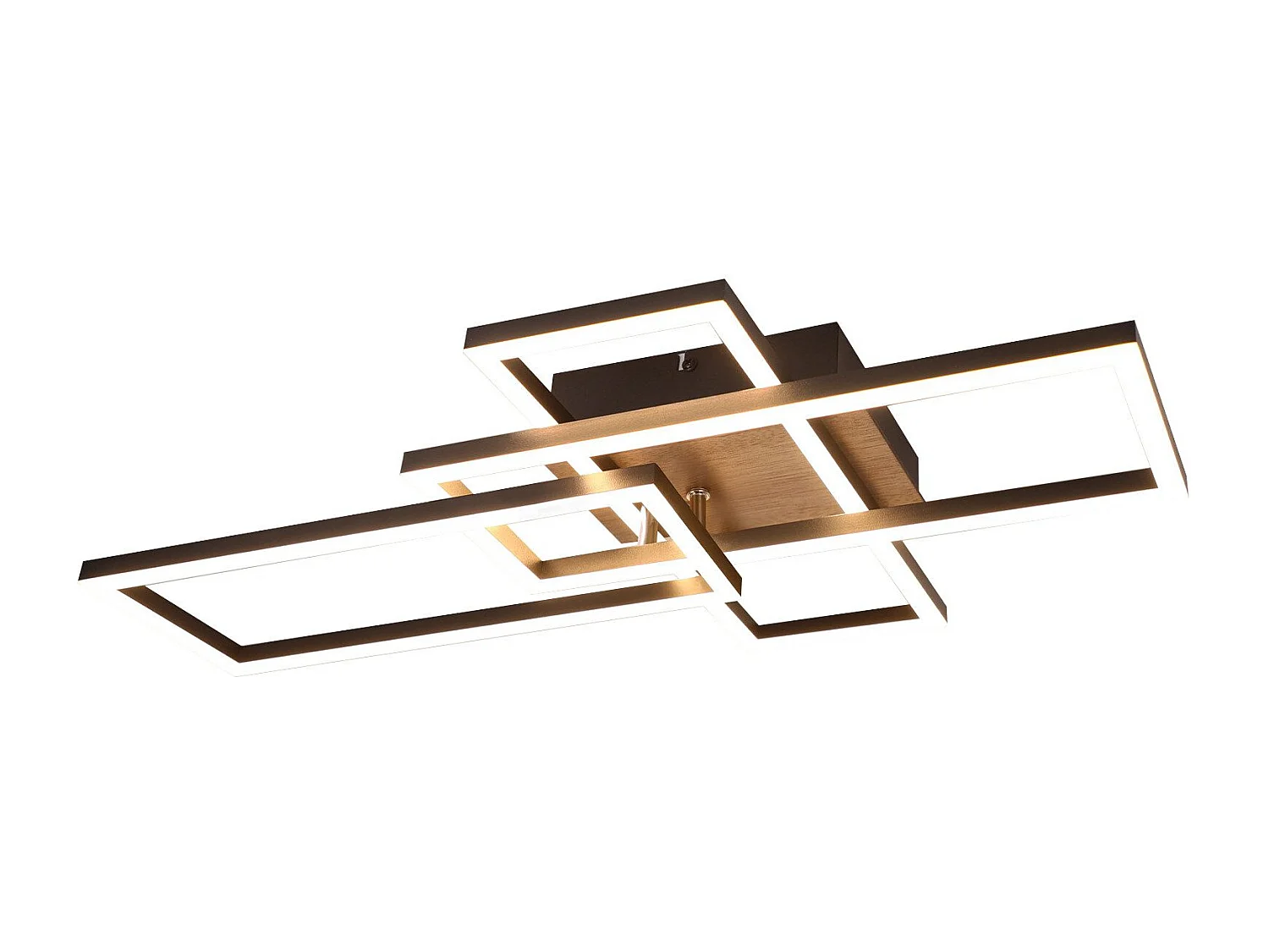 NETTLIFE Plafonnier LED 3000K Bois Noir Lampe de Chambre Moderne Design Plafonnier 32W Blanc Chaud