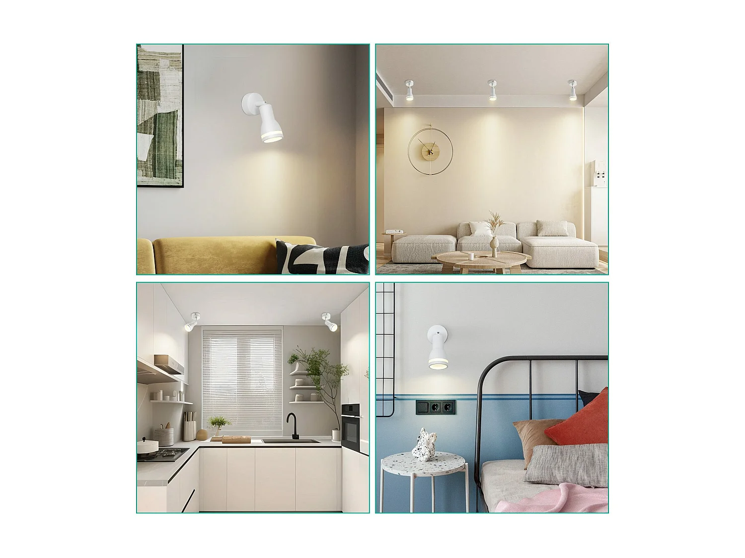 NETTLIFE Reflektor sufitowy LED 1 żarówka biała regulowana lampa sufitowa do salonu GU10 nowoczesna lampa punktowa