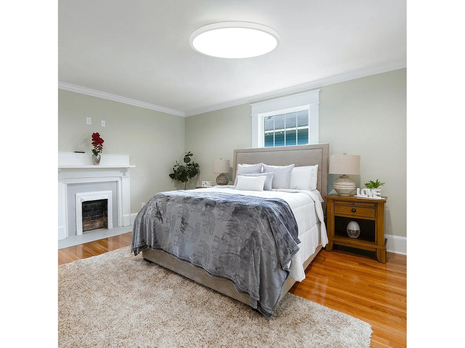 NETTLIFE plafonnier LED salle de bain Ø30cm lampe chambre lampe cuisine plate 4000K 18W lampe salle de bain IP44